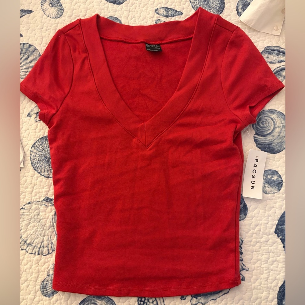 PacSun Women's Bold Red Short Sleeve Tee